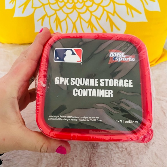 MRL Sports Boston Red Socks Logo 6pc Square Storage Containers 17.3 fl oz - Picture 2 of 5